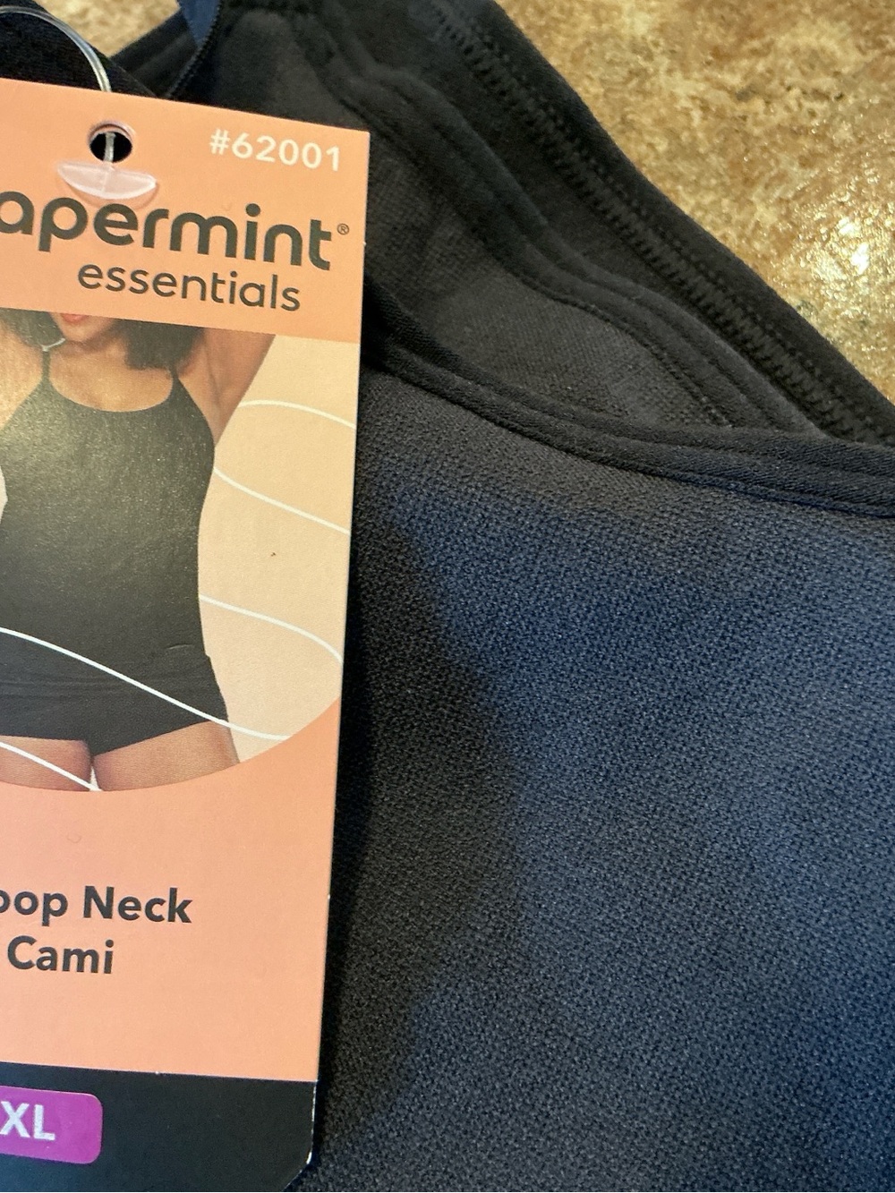 TWO—Shapermint Black Scoop Neck Cami